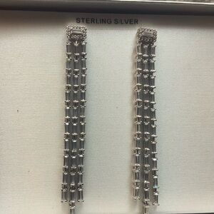 ♥️BRAND NEW♥️ 925 Sterling Silver Dangle Earrings with cubic zirconia.